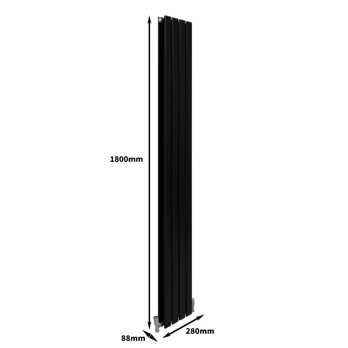 Radiadores de Panel Plano de Diseñador 1800x280mm – Negro Mate
