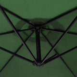 Sombrilla Voladiza de 3 m con Función de Inclinación Base en Forma de Ventilador y Funda Gratis | Verde
