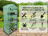 Invernadero 4 Niveles Cubierta PE Estantes Pequeños de Plástico Casa de Cultivo Jardín al Aire Libre | MonsterShop
