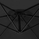 Sombrilla Voladiza Negra de 3 m con Mecanismo de Manivela y Cubierta Impermeable Gratis